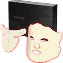 Red Light Therapy for Face with 7 Colors & 3-Level Brightness, Led Face Mask Light Therapy Set, Near Infrared Red Light Therapy for Face and Neck, Portable Rechargeable Design at Home, White