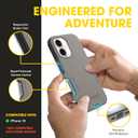 OtterBox iPhone 16 (Only) Commuter Series Case Built-in MagSafe Thin, Dual-Layer, Pocket-Friendly, Port Cover Pompeii Grey (Grey/Black)