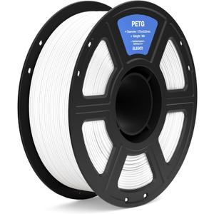 ELEGOO PETG Filament 1.75mm White 1KG, 3D Printer Filament Dimensional Accuracy +/- 0.02 mm, 1kg Spool(2.2lbs) Fits for Most FDM 3D Printers
