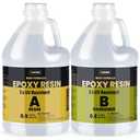 TAKIMO 1 Gallon UV Resistant Epoxy Resin Kit - Ultra Clear Non-Yellowing Formula for Art & Furniture - High Gloss Table Top & Coating - 1:1 Ratio, 128oz, 2 Pcs