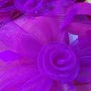 dressfan Wide Brim Fascinator Derby Hats for Women,20s Detachable Flower Hat with Headband for Derby Church Wedding Tea Party (Purple)