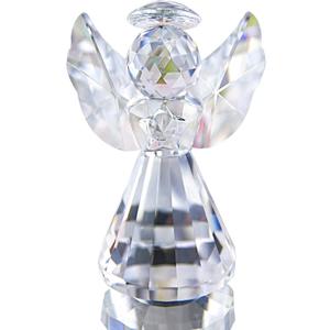 HDCRYSTALGIFTS 3inch Crystal Guardian Angel Figurine Paperweight Decor Glass Christmas Angel Statue Ornaments Art Collectible Gift for Women (Clear)