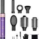 7-in-1 Hair Dryer Brush and Hair Styler Set  Fast Drying, Curling, Straightening & Volumizing  Hot Air Styling Tool with No Heat Damage  for All Hair Types  Purple