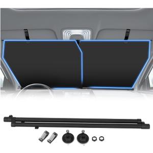 Retractable Car Windshield Sun Shade Automatic Sunshade, Protect Interior from Sun Rays & Heat Damage for Daily Parking & Road Trips, Universal for Cars Suvs Trucks (Not for High Curve & Dashboard)