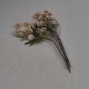 Ling's Moment Pompon Mum Artificial Flower, 5pcs Faux Silk Mini Chrysanth with Stems, Bulk Fake Wedding Filler Flowers for DIY Bouquet Centerpieces Arrangements Shower Decorations, Beige (Beige)