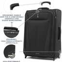 Travelpro Maxlite 5 Softside Expandable Upright 2 Wheel Checked Medium Luggage, Lightweight, 26-Inch Black