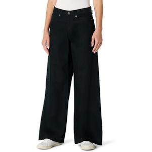 Amazon Essentials Women's Ultra Soft Mid-Rise Wide Leg Jeans (14, Black)