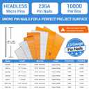 meite 23 Gauge Pin Nails, 1-Inch Micro Headless Piner Nails - Galvanized 23GA Pins Nails for Nail Gun, Ideal for Fine Woodworking and Trim Work (10,000 Counts)