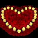 Childom Valentines Decorations,Red Rose Petals and Candles Set,1000 Pcs Fake Rose Petals with 24 Pcs LED Heart Candles,Silk Roses Petals for Romantic Night Decorations for Bedroom,Welcome Home