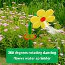 Crazy Daisy Sprinkler Funny Dancing Flower Sprinkler for Dogs | 360 Rotating Sun Flower Dancing Daisy Water Sprinklers for Lawn Yard Watering Dogs Outdoor Play Garden Sprinklers - Yellow