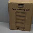 Storage Shelves - 5 Tier Shelf Organizer, Heavy Duty Garage Shelving Unit with Leveling Feet, Stable Metal Shelves Organizer for Pantry, Kitchen and Closet, 33.0" W x 12.6" D x 72.0" H, Black