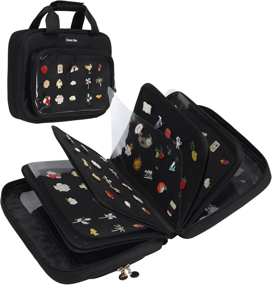 Enamel Pin Display Bag, 8-Page Pin Trading Book, Collectible Pin Board, Suitable for Storing Pins, Brooches, Patches