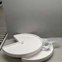 KV Lazy Susan Kidney Shaped 2 Polymer Shelves 24" (Set) White (24-inch (Width))