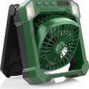 Camping Fan Battery Powered & Solar Powered, Portable Solar Fan 10000mAh Rechargeable Outdoor Fans with Light, Quiet Cordless Fans for Tent, RV, Emergency, Hiking, Power Outage, Desk, Survival Kit