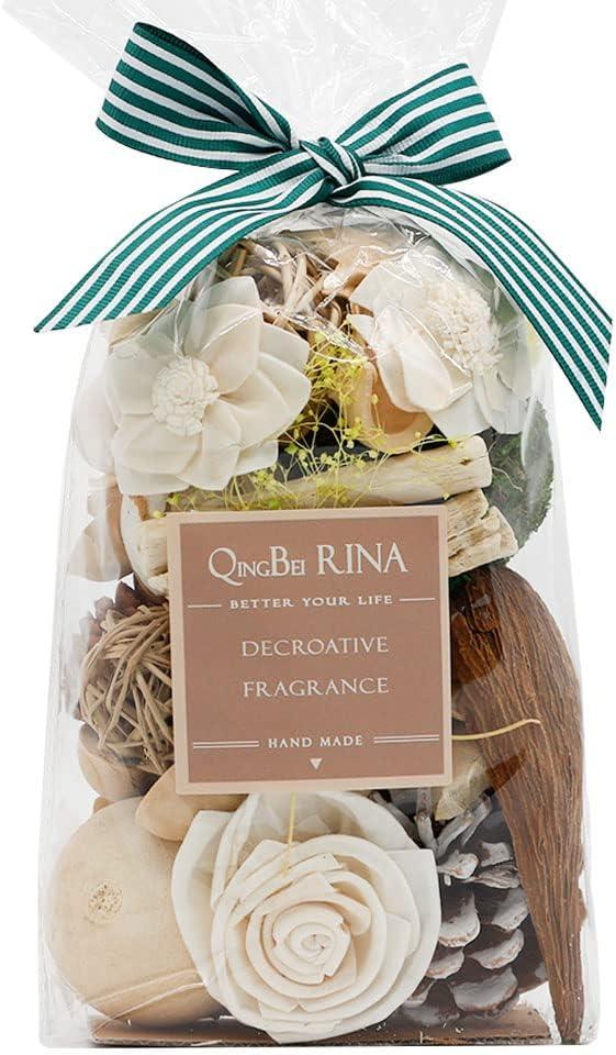 Qingbei Rina Spring Potpourri Bags,Jasmine Scented Potpourri Bowl Filler,White Decorative Dried Flowers, Home Fragrance Sachet of Petal,Vase Bathroom Decor,10oz