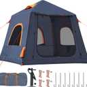 Inflatable Tents for Camping,Easy Blow Up Tent with Hand Pump,4 Seasons Waterproof Air Inflatable Camping Tent House for Family Weekend Camping (2-3 Person/Grey)