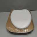 Mayfair Padded Toilet Seat, Cushioned Soft Vinyl over Wood Core Seat, Secure Hinges, Easy Clean, Made in USA, Elongated, White
