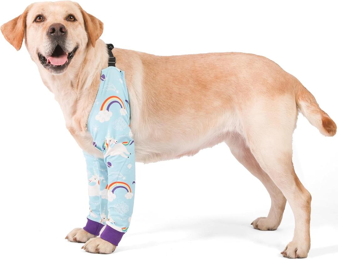 LovinPet Dog Elbow Protector Anti-Licking Elbow Sleeve, Adjustable, Comfortable & Durable Front Leg Guard for Medium to Large Dogs, Prevents Licking and Chewing,Dog Sleeve,Dog Leg Sleeve,Blue