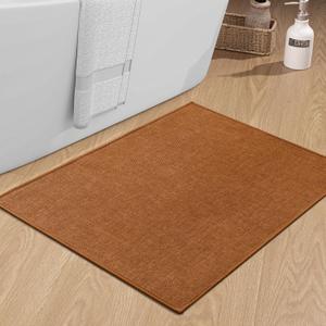 chakme Bathroom Rugs Mat 36x24, Ultra Thin Non Slip Bath Mat Large Quick Dry Absorbent Bath Mat for Bathroom (Orange, 36"x24")