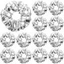 Lyrow 12 Pack Mirror Disco Sequin Hair Scrunchies Disco Metallic Hair Accessories for 80s 90s Party Favor Supply Gift Birthday Western Bridal Shower Christmas Bachelorette Halloween New Year (Silver)