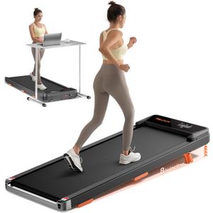 Walking Pad,Treadmill with Incline for Home Office, 2.5HP Portable Under Desk Treadmill with 265 Lbs Capacity,Remote Control, Led Display (Deep Black)