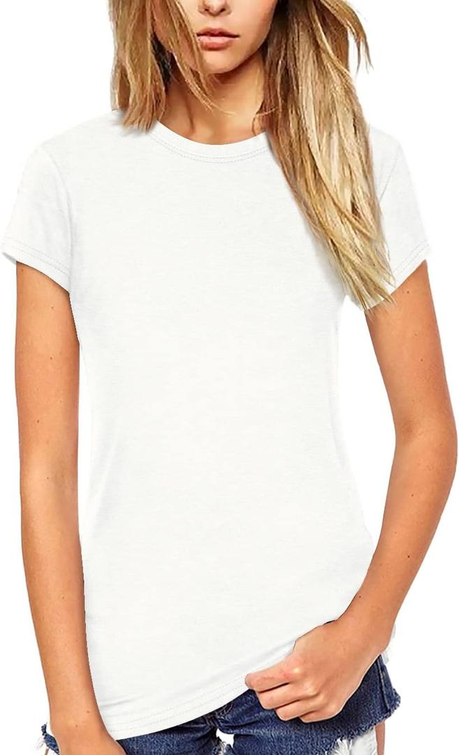 Beluring Women Shirt Short Sleeve Crew Neck Summer Soft Long TshirtsTee Tops Blouse S