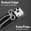 Crossbody Case for iPhone 17 Pro Max - Black with Stylish Silver Detachable Chain - Big Bow