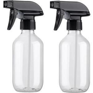 Plastic Spray Bottles Clear and Brown Refillable Container Empty Spray Bottle 10oz/300ml Adjustable Head Sprayer and Stream for Cleaning Products, Plants, Pet, Hair