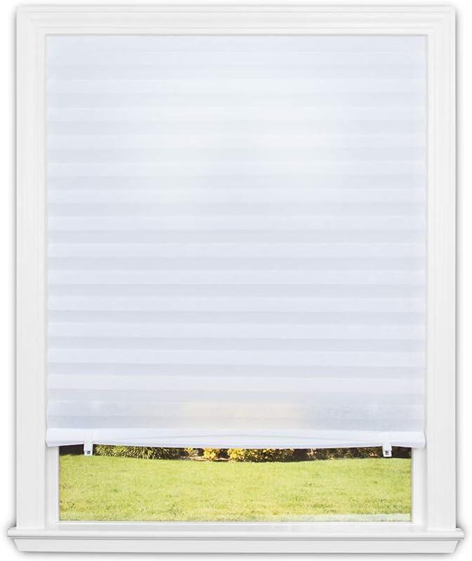 Redi Shade No Tools Original Light Filtering Pleated Fabric Shade White, 36" W x 72 L, 2 Pack