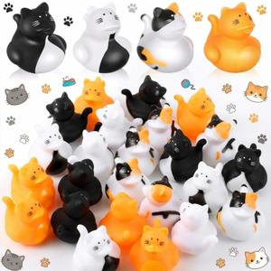 Deekin Rubber Ducks 2 Inch Animal Party Favors Small Rubber Ducks for Cruise Ships for Shower Birthday Gift Activity Theme Party(50 Pcs,Cat)