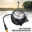 SUNGOOYUE E Bike Headlight, ABS Electric Scooter Headlight for G2 Pro Max, LED Headlamp with Horn Combo, Bright Front Light Replacement for Night Riding Safety Urban Commute