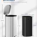 Garvee 30L & 6L Stainless Steel Step Trash Can Set of 2, 8+1.6 Gallon Rectangular Kitchen Trash Can with Quiet Close Lid, Hands-Free Foot Pedal, Powder-Coated Finish, Stainless Steel Color for Home
