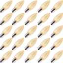 Brightown 25 Pack C9 Led Replacement Christmas Light Bulb, C9 Shatterproof Led Bulb for Christmas String Light, E17 Intermediate Base, Commercial Grade Dimmable Bulbs, 2 Diode (Led's), Warm White