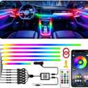 Interior Car LED Strip Lights, Acrylic LED Lights RGB Dreamcolor 6 in 1 with 175 inches 593 LEDs Fiber Optic Ambient Lighting Kits,APP and Remote Control 16 Million Colors Car Neon Lights