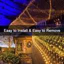 echosari 20Ft x 13Ft Net Lights Outdoor Mesh Lights Plug in with Remote, 720 LED Christmas Net Light IP68 Fully Waterproof for Party Garden Backyard Wall Bush Decor (Warm White)