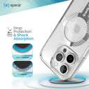 Speck Clear iPhone 16 Pro Case - Slim MagSafe GemShell Crystal Clear