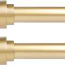 HEI! DEAR 2 Pack Gold Curtain Rods 48 to 84 Inch(4-7FT),1 Inch Heavy Duty Curtain Rods,Adjustable Curtain Rod Set,Modern Decorative Drapery Rods,Telescoping Window Curtains Rods 36-88",Brass Gold