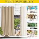 NICETOWN 2 Panels Weighted Blackout Cabana Curtains Outdoor Patio, W52 x L84 Windproof Top & Bottom Grommet & Back Tab, Thermal Heavyweight Drapes Keep Privacy for Yard/Porch, Biscotti Beige
