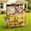 ROBOTIME Mud Kitchen for Kids Outdoor – Wooden Outdoor Mud Kitchen with Sink & Storage – Outdoor Pretend Kitchen Toy for Boys and Girls Ages 3+