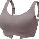 Gailife Womens Wireless Push Up Bras for Women No Underwire Seamless Full Coverage Supportive T Shirt Everyday Bras (3X-Large, U Neck - Grey)