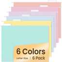 SUNEE 6 Pack Hanging File Folders,Hanging File Folders Letter Size with 1/5-cut Tabs, Assorted Macaron Colors Folders,Stay Organized for Your Home and Office Bulk File and Documents