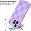 KANGHAR Compatible with iPhone 13 Pro Max Case, Silicone Checkered Cute Pattern, Camera Protection Soft Slim Phone Case for Phone Case -Purple