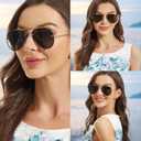 Retro Polarized Aviator Sunglasses Womens Mens Trendy 2026, Vintage Rimless Pilot Sun Glasses UV Protection VF2224