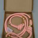 Sunraymascota Durable Handwoven Dog Leash for Small & Medium Dogs, 5/16 inch Rope Lead with Anti-Tangle Swivel Clip, Soft & Lightweight, 5FT Long  Ideal for Daily Walking & Training (Light Pink)