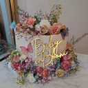 Baby in Bloom Gold Cake Topper,Acrylic Baby shower Cake Side Decorations, Gender Reveal Pregnancy Announcement/Birth Announcement/Welcome Baby Decorative Party Supplies