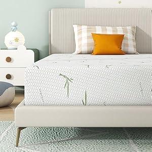LIFERECORD Full Mattress, 6-Inch Memory Foam Mattress in a Box Medium Firm, Green Tea & Cool Gel Infused, Fiberglass Free Mattress with Bamboo Cover, Made in USA