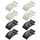 2 x 8 Pack French Flat Hair Clips for Women Large Matte No-Slip Claw Barrettes for Thick & Thin Hair, Strong Hold Styling Accessories (Glossy Black and White)