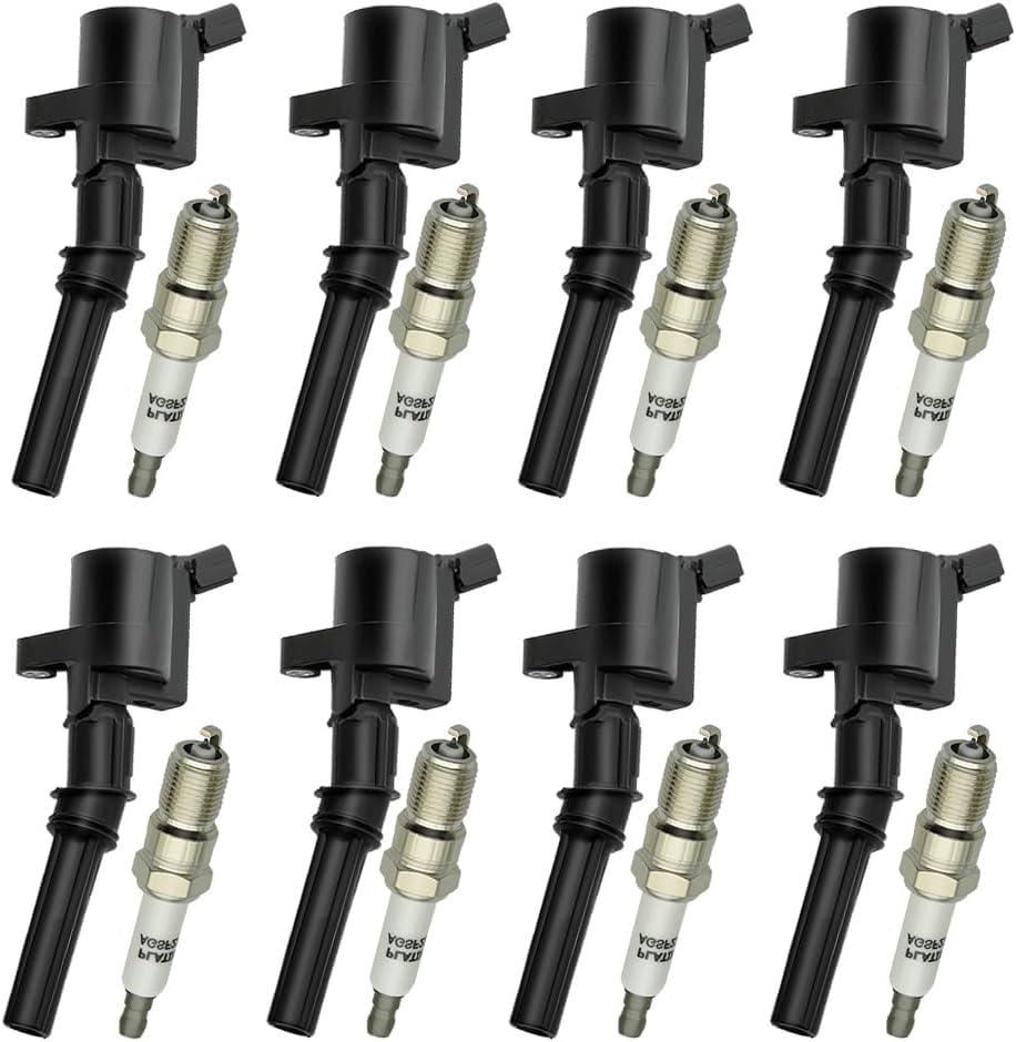 Set of 8 DG508 Ignition Coil with Spark Plug SP479 Compatible with Ford Econoline Super Duty 1998-2008 E350 E450 F350 F450 Replacement for F523 DG457 E409 E213 E262, DG491, FD503, 1L2U12029AA Set of 8 DG508 Ignition Coil with Spark Plug SP479 Compatible with Ford Econoline Super Duty 1998-2008 E350 E450 F350 F450 Replacement for F523 DG457 E409 E213 E262, DG491, FD503, 1L2U12029AA