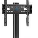 PERLESMITH Universal TV Stand, Table Top TV Stand for 32-60 inch TVs & Monitors, Height Adjustable TV Mount Stand Holds up to 88 lbs with Tempered Glass Base & Wire Management, VESA 400x400mm PSTVS04