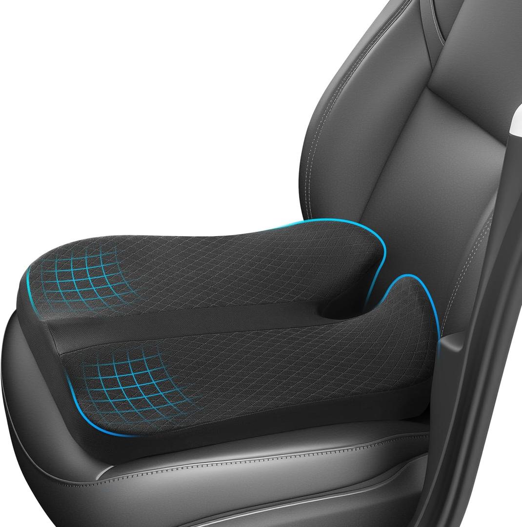 Anzhixiu Elevated Car Seat Cushion for Improved View Reduces Lower Back Pressure & Supports Spine Ideal for Long Trips Black Truck Seat Cushion